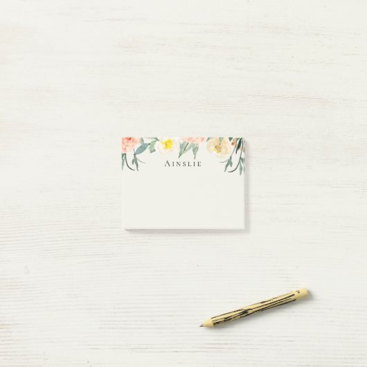 フラワーガーデンパーソナライズされたポストイットノート ポストイット (デスク上)