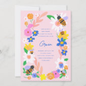 フラワーガーデンビーズベビーシャワー 招待状 (正面)