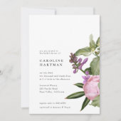 フラワーガーデンピンクグリーンブライダルシャワー 招待状 (正面)