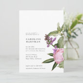 フラワーガーデンピンクグリーンブライダルシャワー 招待状 (スタンド正面)