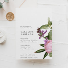 フラワーガーデンピンクグリーンブライダルシャワー 招待状