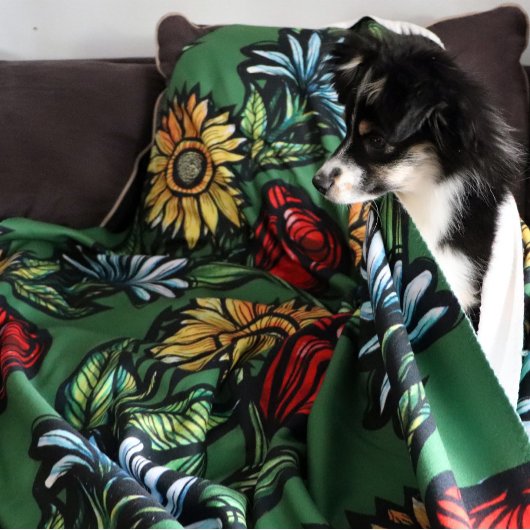 フラワーガーデンフローズスバラひまわり及びチューリップ シェルパブランケット