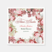フラワーガーデンブライダルシャワー招待 スタンダードカクテルナプキン (正面)
