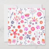 フラワーガーデンモダンボホピンク結婚式招待状 招待状 (裏面)