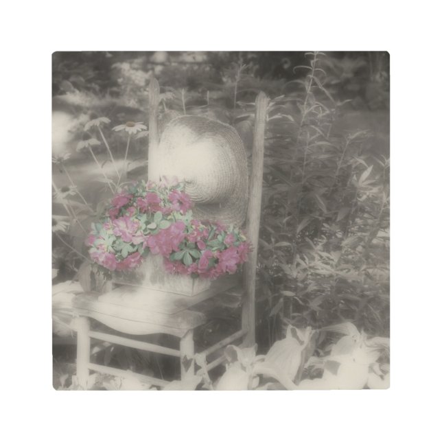 フラワーガーデンヴィンテージルック メタルプリント (正面)