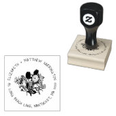 フラワーガーデン差出人住所ゴムスタンプ ラバースタンプ (押印)