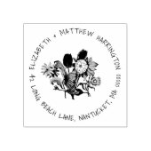 フラワーガーデン差出人住所ゴムスタンプ ラバースタンプ (インプリント)