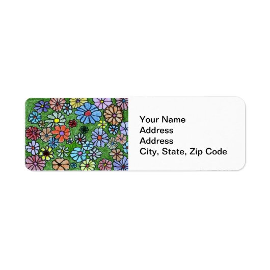 フラワーガーデン差出人住所ラベル ラベル (正面)
