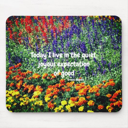 フラワーガーデン感動的グッド引用文 マウスパッド (正面)
