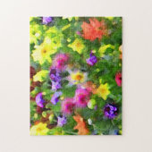 フラワーガーデン抽象芸術グリーンフローラパズル ジグソーパズル (縦)