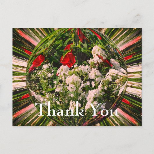 フラワーガーデン抽象芸術フローラありがとうはがき ポストカード (正面)