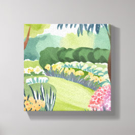 フラワーガーデン散歩 | 花の自然の水彩画 キャンバスプリント