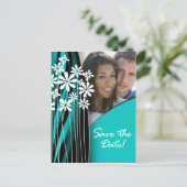 フラワーガーデン日付ポストカードを保存(ターコイズ) 案内ポストカード (スタンド正面)