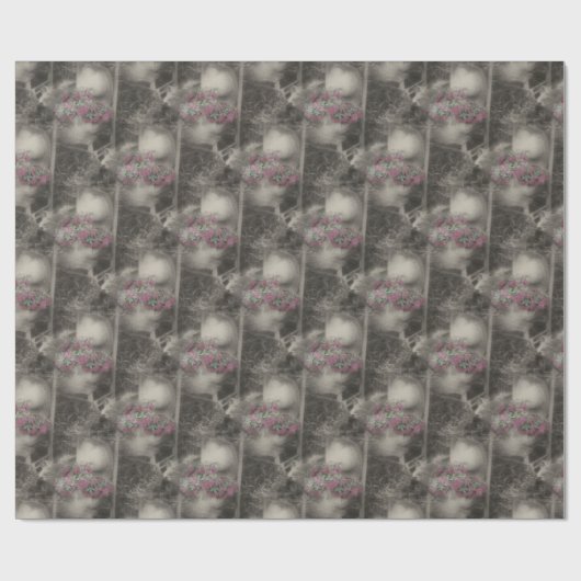 フラワーガーデン木製椅子自然模様 ラッピングペーパー (フラット)