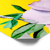 フラワーガーデン水彩イラストレーション模様 ポスター (角)