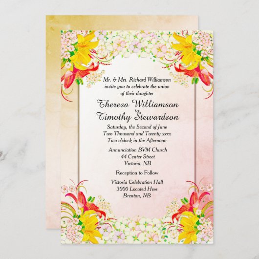 フラワーガーデン結婚式招待状 招待状 (正面/裏面)