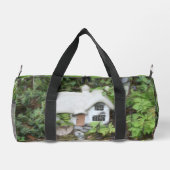 フラワーガーデン絵を描コテージパーソナライズされた ダッフルバッグ (裏面)