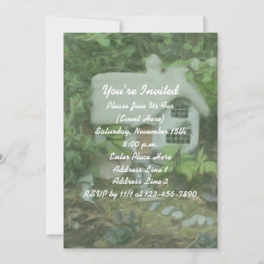 フラワーガーデン絵を描コテージパーティー 招待状 (正面)