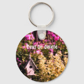 フラワーガーデン絵画ズパーソナライズされた キーホルダー (裏面)