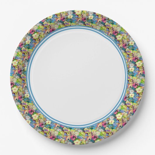 フラワーガーデン縁ど ペーパープレート (正面)