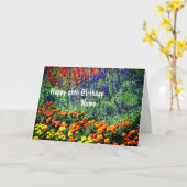 フラワーガーデン美しいパーソナライズされた誕生日 カード (黄色い花)