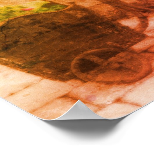 フラワーガーデン自転車動揺してアート ポスター (角)