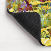 フラワーガーデン行イエローブルーアートマウスパッド マウスパッド (コーナー)