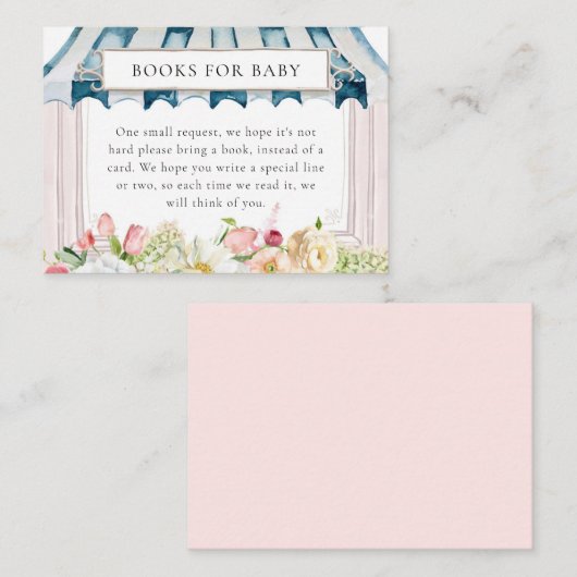 フラワーガーデン赤ちゃんシャワーベビー エンクロージャーカード (正面/裏面)