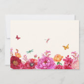 フラワーガーデン開花春写真ブライダルシャワー 招待状 (裏面)