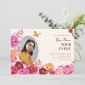フラワーガーデン開花春写真 招待状 (スタンド正面)