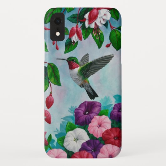 フラワーガーデン飛んでいるでハミングバード Case-Mate iPhoneケース (裏面)