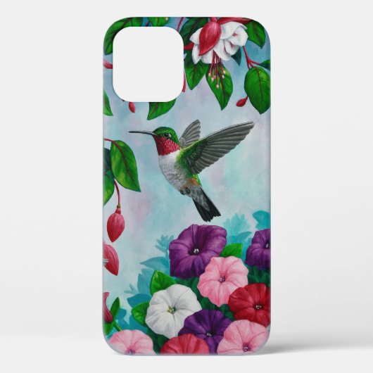 フラワーガーデン飛んでいるでハミングバード Case-Mate iPhoneケース (裏面)