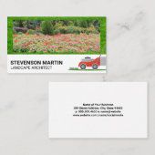 フラワーガーデン | カットグラス芝刈り機ビジネスカード 名刺 (正面/裏面)