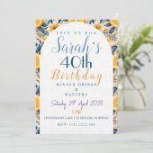フラワーガーデン シトラス テーマの誕生日 招待状 (スタンド正面)