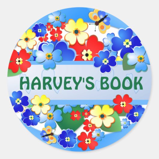 フラワーガーデン~ネームシール ラウンドシール (正面)