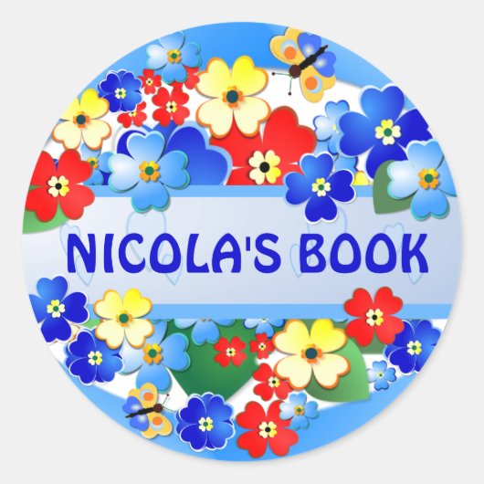 フラワーガーデン~ネームシール ラウンドシール (正面)