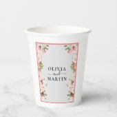 フラワーガーデン ビューティフル スクリプト ウェディング ペーパー カップ 紙コップ (正面)