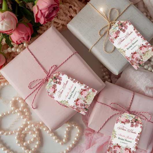 フラワーガーデン ブライダルシャワーの招待状 ギフトタグ