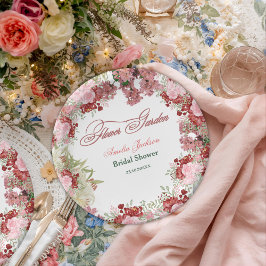 フラワーガーデン ブライダルシャワーの招待状 ペーパープレート