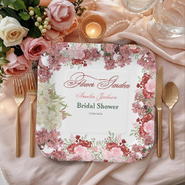 フラワーガーデン ブライダルシャワーの招待状 ペーパープレート