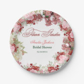 フラワーガーデン ブライダルシャワーの招待状 ペーパープレート (正面)
