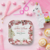 フラワーガーデン ブライダルシャワーの招待状 ペーパープレート (パーティー)