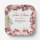 フラワーガーデン ブライダルシャワーの招待状 ペーパープレート (正面)
