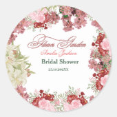 フラワーガーデン ブライダルシャワーの招待状 ラウンドシール (正面)