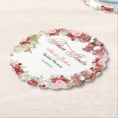 フラワーガーデン ブライダルシャワー 招待状 ペーパーコースター (アングル)