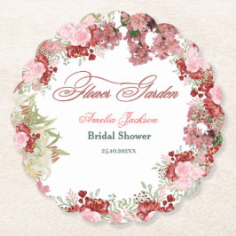 フラワーガーデン ブライダルシャワー 招待状 ペーパーコースター