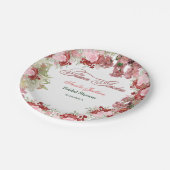 フラワーガーデン ブライダルシャワー 招待状 ペーパープレート (アングル)