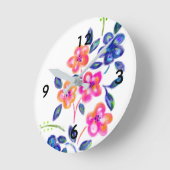 フラワーガーデン ラウンド壁時計 (傾斜)