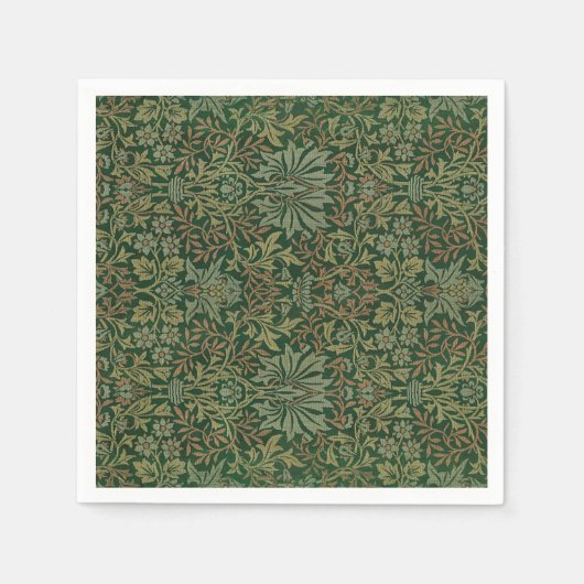 フラワーガーデン ヴィンテージ オーナメント イラスト スタンダードカクテルナプキン (正面)