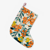 フラワーガーデン。小さくてかわいい花模様と枝 スモールクリスマスストッキング (正面 (吊り時))